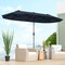 Polyester 13 Feet Double-Sided Patio Twin Table Umbrella with Crank Handle & UV Protection